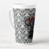 Zwarte viool in Art Deco GMajor Ceramic Latte Mok (Linkerhoek)