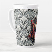 Zwarte viool in Art Deco GMajor Ceramic Latte Mok (Linkerhoek)