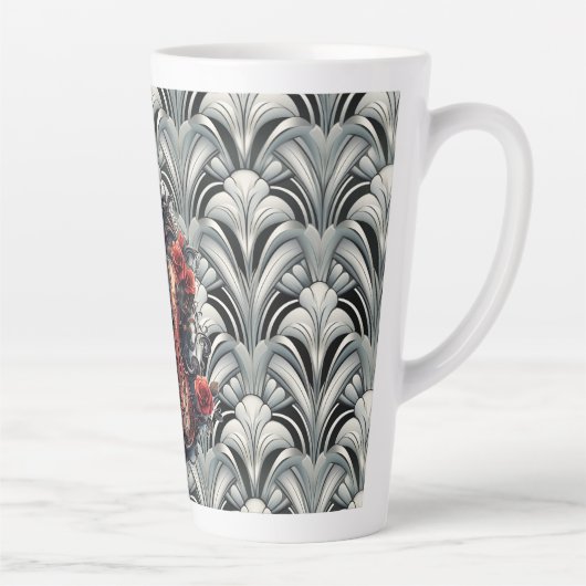 Zwarte viool in Art Deco GMajor Ceramic Latte Mok (Rechts)