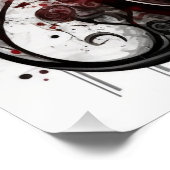 Zwarte viool & rode rozen perfect poster (Hoek)