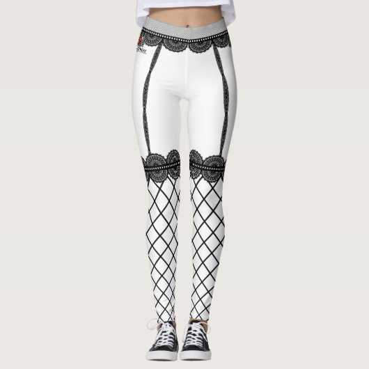 Zwarte visnet-Leggings Leggings (Voorkant)