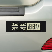 Zwarte vlag van Brits Veteran Bumpersticker (Op auto)