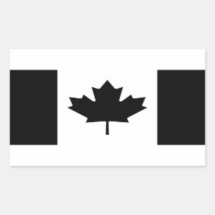 Zwarte vlag van Canada Rechthoekige Sticker
