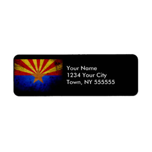 Zwarte vlag van Grunge Arizona Etiket