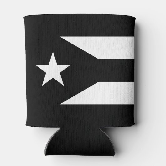 Zwarte vlag van Puerto Rico Blikjeskoeler (Achterkant)