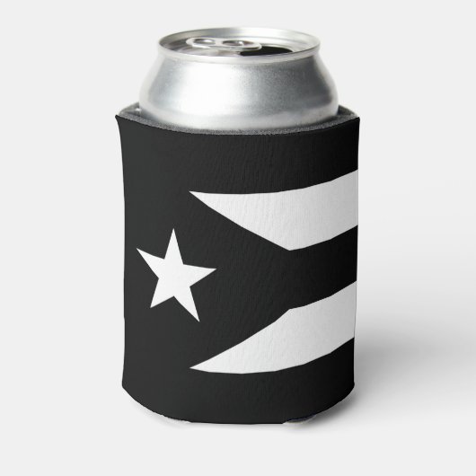 Zwarte vlag van Puerto Rico Blikjeskoeler (Blikje Achterkant)