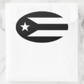 Zwarte vlag van Puerto Rico Oval Sticker (Tas)