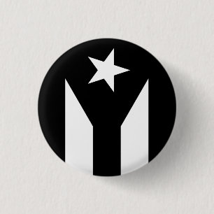 Zwarte vlag van Puerto Rico Ronde Button 3,2 Cm