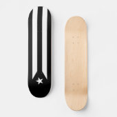 Zwarte vlag van Puerto Rico Skateboard (Voorkant)
