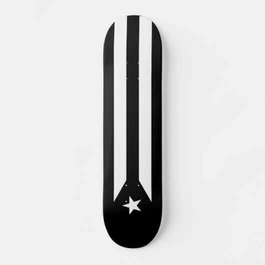 Zwarte vlag van Puerto Rico Skateboard (Voorkant)