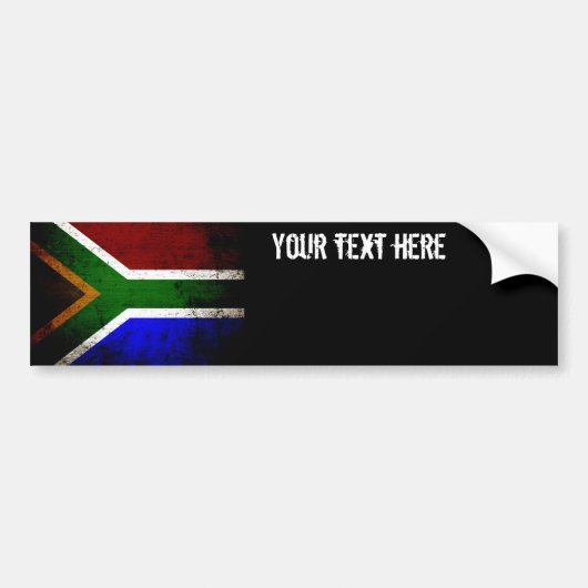 Zwarte vlag Zuid-Afrika Bumpersticker (Voorkant)