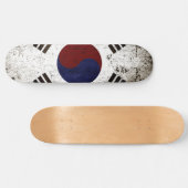 Zwarte vlag Zuid-Korea Skateboard (Horizontaal)