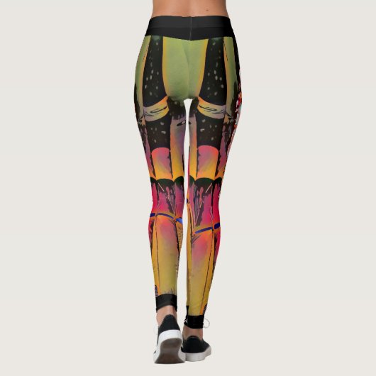 Zwarte vlammende leggings (Achterkant)