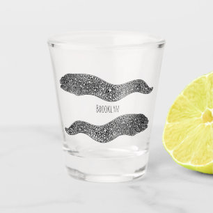 Zwarte vlekvormige cartoon shot glas