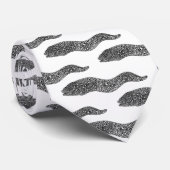 Zwarte vlekvormige cartoon stropdas (Opgerold)