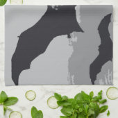 zwarte vliegende vleermuizen theedoek (Gevouwen)