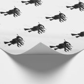 Zwarte vliegrobot cadeaupapier (Hoek)