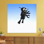 Zwarte vliegrobot canvas afdruk (Insitu (Woonkamer))