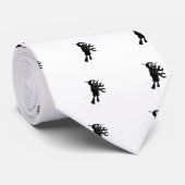 Zwarte vliegrobot stropdas (Opgerold)