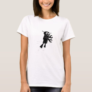 Zwarte vliegrobot t-shirt