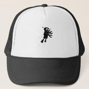 Zwarte vliegrobot trucker pet