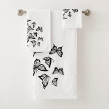 "Zwarte Vlinder" Bad Handdoek Set