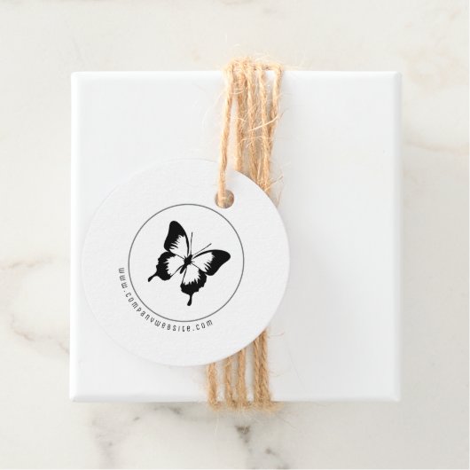 Zwarte vlinder Logo Bedankjes Labels (In situ)