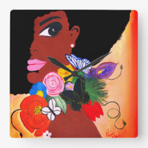 Zwarte vlinder - wandklok