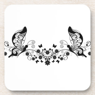 Zwarte Vlinders 8 van het Kant Onderzetter