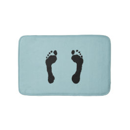 Zwarte voetafdrukken (blauw) badmat