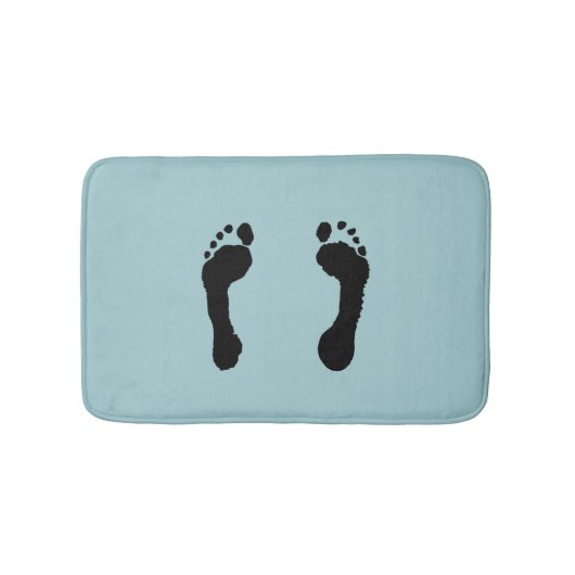Zwarte voetafdrukken (blauw) badmat (Voorkant)