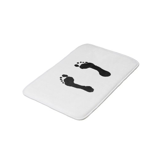 Zwarte voetafdrukken (wit) badmat (Gekanteld)
