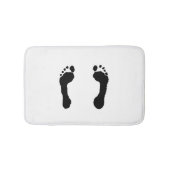 Zwarte voetafdrukken (wit) badmat (Voorkant)
