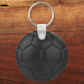 Zwarte Voetbal - Persoonlijke naam Sleutelhanger (Achterkant)