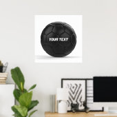 Zwarte Voetbal Persoonlijke Tekst Poster (Thuiskantoor)