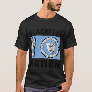 Zwarte voeten indianen, De Blackfeet natie vlag T-shirt