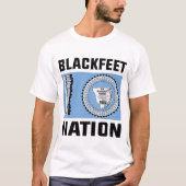 Zwarte voeten indianen, De Blackfeet natie vlag T-shirt (Voorkant)