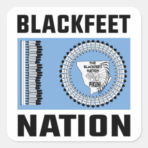 Zwarte voeten indianen, De Blackfeet natie vlag Vierkante Sticker