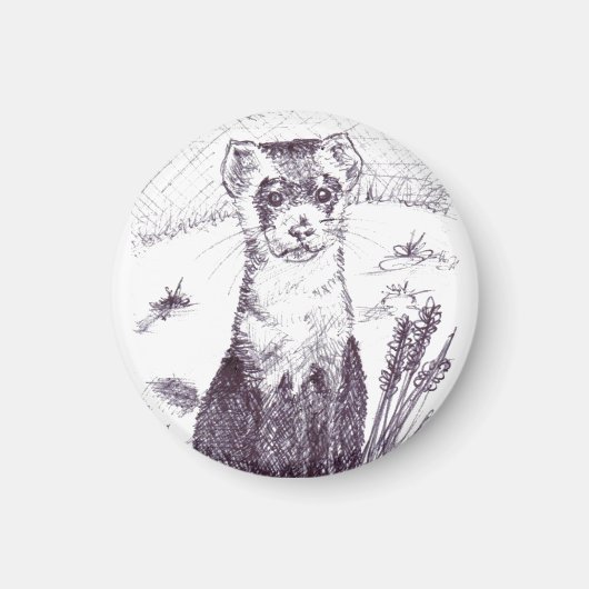 Zwarte voetfret - magneet (Voorkant)