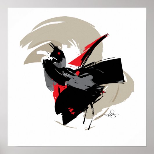 Zwarte vogel poster (Voorkant)