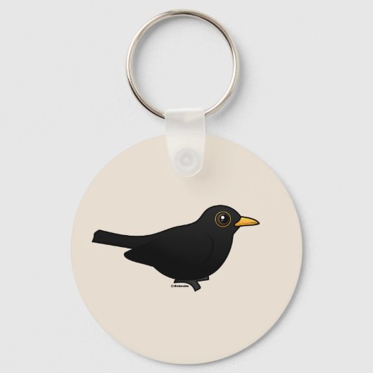 Zwarte vogel sleutelhanger (Voorkant)
