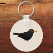 Zwarte vogel sleutelhanger (Voorkant)