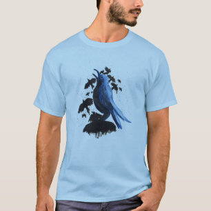 Zwarte vogel t-shirt