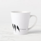 Zwarte vogels op een Wire Night Latte Mok (Rechts)