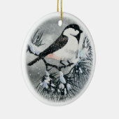 Zwarte vogelsneeuw keramisch ornament (Rechts)