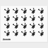 zwarte voodoo doll naalden martelen ronde sticker (Vel)