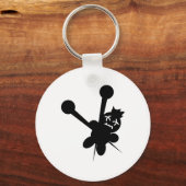 zwarte voodoo doll naalden martelen sleutelhanger (Voorkant)