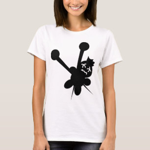 zwarte voodoo doll naalden martelen t-shirt