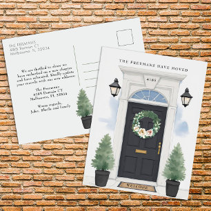 Zwarte voordeur Nieuw adres Verhuizen Briefkaart