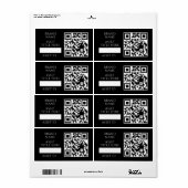 Zwarte Voorraad QR | Aangepaste Zakelijke Productc Etiket (Full Sheet)